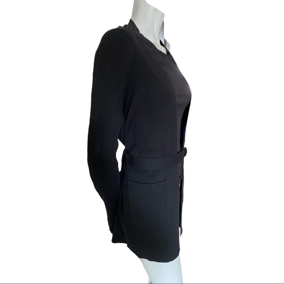 MICHAEL Michael Kors Black Ribbed Open Cardigan M - Picture 2 of 5
